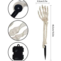 The Outdoor Vault Heimwerkzeuge|Outdoor & Garten-Solarleuchten mit Skelettarm – Halloween-Dekoration für draußen