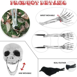 The Outdoor Vault Heimwerkzeuge|Outdoor & Garten-Solarleuchten mit Skelettarm – Halloween-Dekoration für draußen