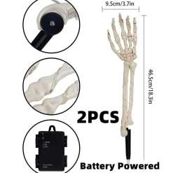 The Outdoor Vault Heimwerkzeuge|Outdoor & Garten-Solarleuchten mit Skelettarm – Halloween-Dekoration für draußen