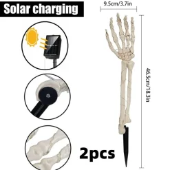 The Outdoor Vault Heimwerkzeuge|Outdoor & Garten-Solarleuchten mit Skelettarm – Halloween-Dekoration für draußen