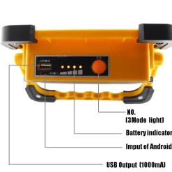 Gear Up u0026 Go Camping-Werkzeuge|Outdoor-Gadgets-Solar-Powerbank mit LED-Licht – Tragbares Camping-Ladegerät