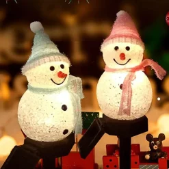 Bright Accents Beleuchtung-Solar-Schneemann-Weihnachtsdekoration – Weihnachtslicht für draußen
