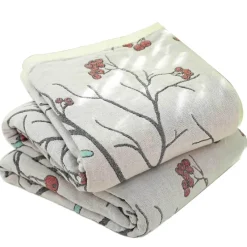Wrap u0026 Relax Bettzeug-Sommerdecke aus Baumwollgaze – weicher Überwurf mit Blumenmuster für das Schlafsofa