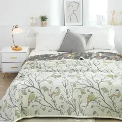 Wrap u0026 Relax Bettzeug-Sommerdecke aus Baumwollgaze – weicher Überwurf mit Blumenmuster für das Schlafsofa