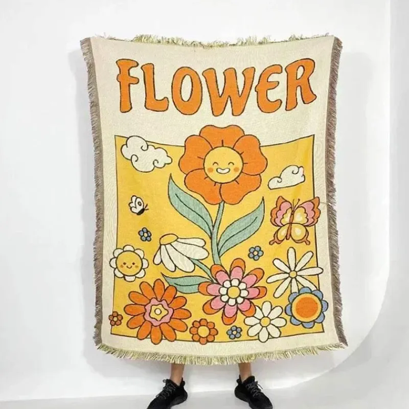 The Blanket Nook Bettzeug-Sonnenblumen-Wandteppichdecke – Dekorativer Überwurf für die Heimdekoration