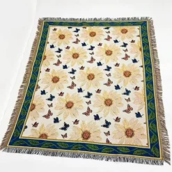 The Blanket Nook Bettzeug-Sonnenblumen-Wandteppichdecke – Dekorativer Überwurf für die Heimdekoration