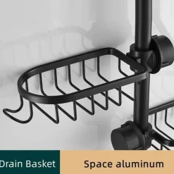 Tom Küche & Esszimmer-Space Aluminium Spülbecken-Abflussregal – Stilvoller Wasserhahn-Organizer für Küche und Bad