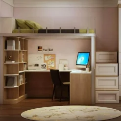 Cozy Living Möbel-Space-Saving Bunk Bed with Modern Study Desk