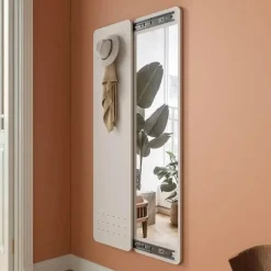 Cozy Living Möbel-Space-Saving Hallway Mirror with Hooks - Stylish Dressing Mirror