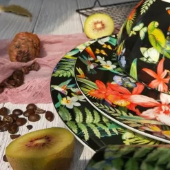 Feast u0026 Flair Küche & Esszimmer-Spanisches Blumen-Porzellan-Geschirrset - Teller, Schüsseln, Tassen, Dessertteller