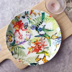 Feast u0026 Flair Küche & Esszimmer-Spanisches Blumen-Porzellan-Geschirrset - Teller, Schüsseln, Tassen, Dessertteller