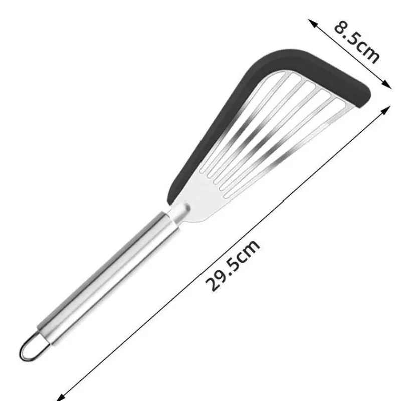 Tom Küche & Esszimmer-Spatel-Set aus Silikon und Edelstahl – hitzebeständige Kochutensilien