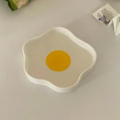 Elegance at the Table Küche & Esszimmer-Spiegelei-Keramikteller - Lustiges Frühstücksgericht