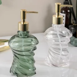 The Bath Nook Badezimmer-Spiral Glass Soap Dispenser - Decorative Bathroom Accessory