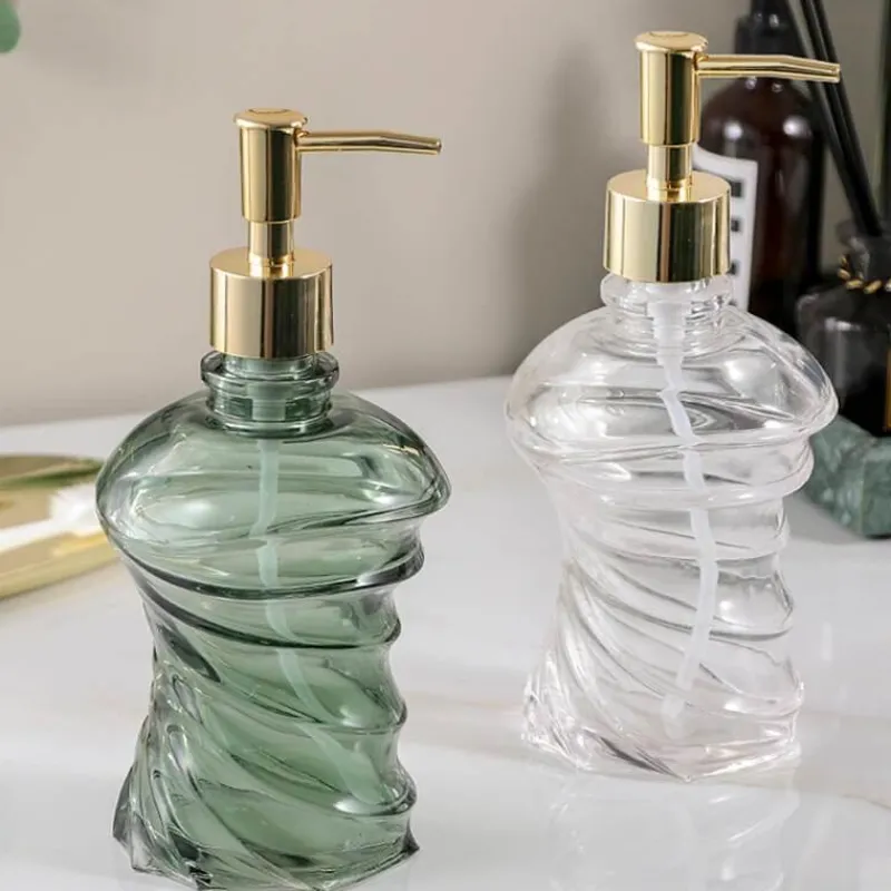 The Bath Nook Badezimmer-Spiral Glass Soap Dispenser - Decorative Bathroom Accessory