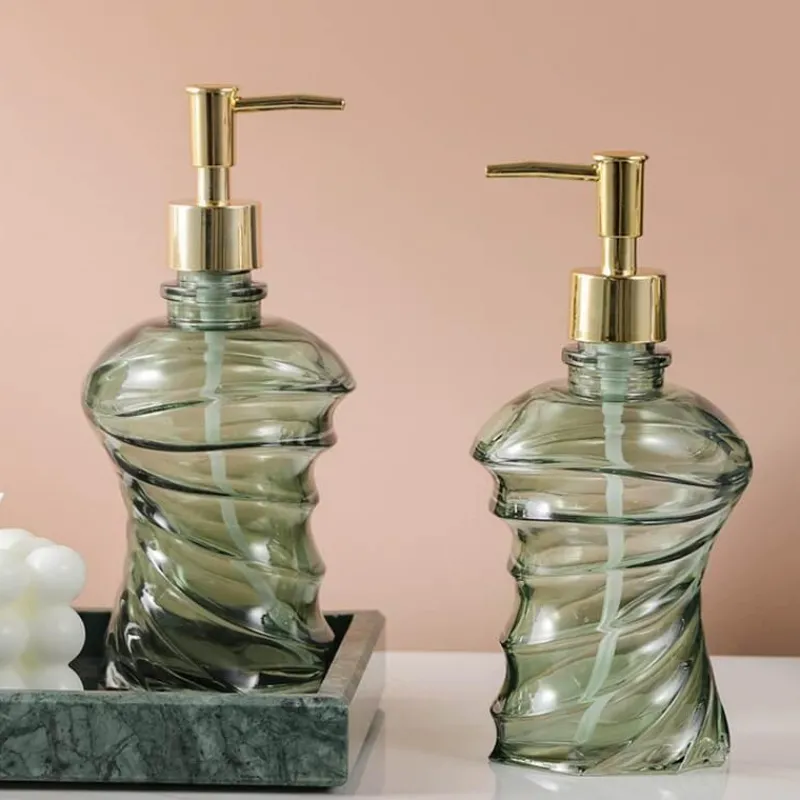 The Bath Nook Badezimmer-Spiral Glass Soap Dispenser - Decorative Bathroom Accessory
