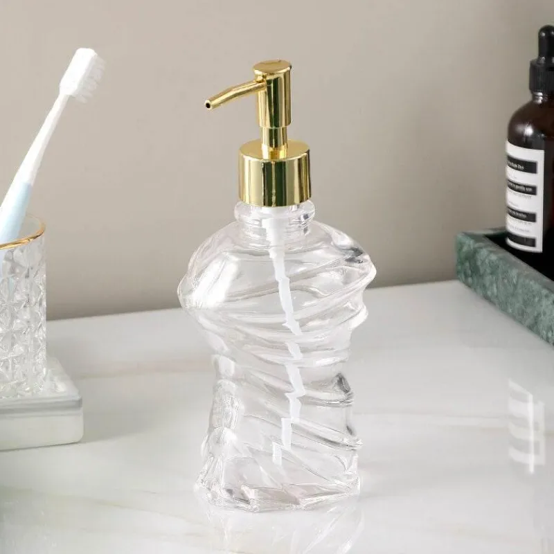 The Bath Nook Badezimmer-Spiral Glass Soap Dispenser - Decorative Bathroom Accessory