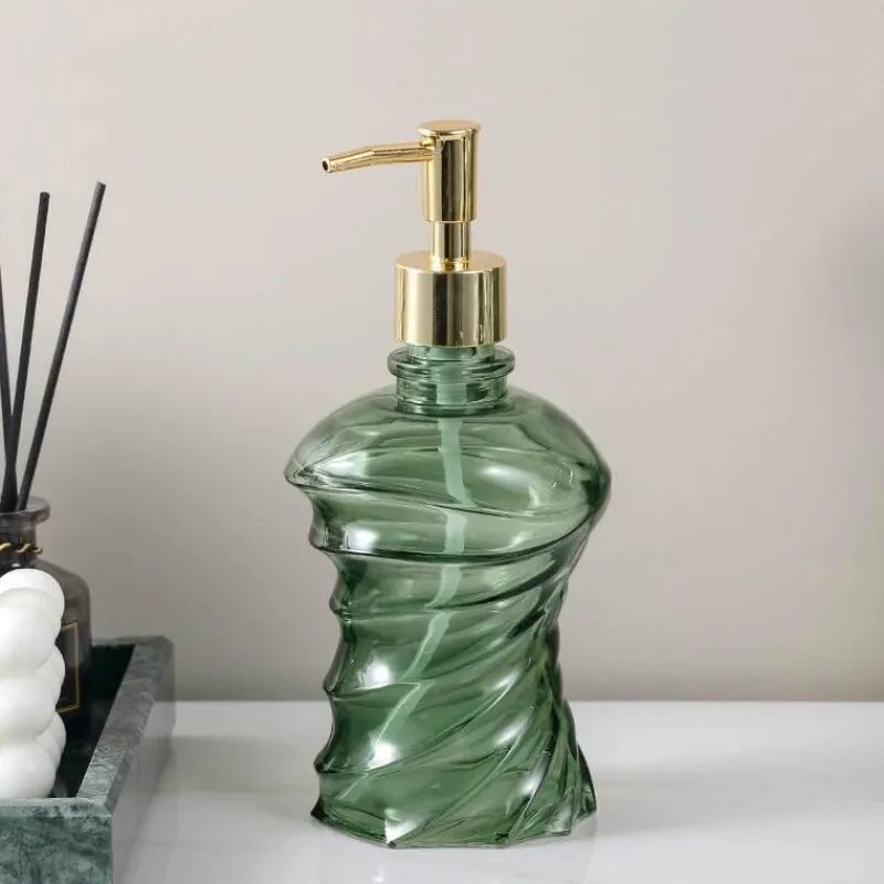 The Bath Nook Badezimmer-Spiral Glass Soap Dispenser - Decorative Bathroom Accessory