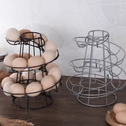Space Savvy Küche & Esszimmer-Spiralförmiges Eierspender-Aufbewahrungsregal - Kreativer Küchen-Organizer