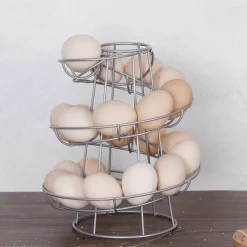 Space Savvy Küche & Esszimmer-Spiralförmiges Eierspender-Aufbewahrungsregal - Kreativer Küchen-Organizer