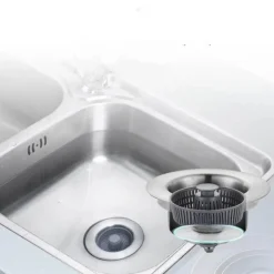 Space Savvy Küche & Esszimmer-Spülbeckensieb aus Edelstahl – Geruchskontroll-Abflussschutz