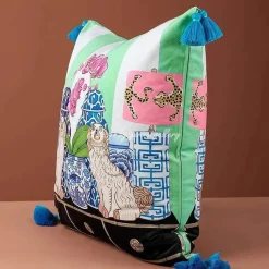 Pillow Haven Bettzeug-Staffordshire Hund Kissenbezug - Chinoiserie Dekokissen