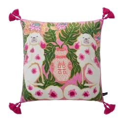 Pillow Haven Bettzeug-Staffordshire Hund Kissenbezug - Chinoiserie Dekokissen