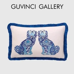 Pillow Haven Bettzeug-Staffordshire Hund Kissenbezug - Chinoiserie Dekokissen