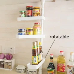 Space Savvy Küche & Esszimmer-Stanzfreier, drehbarer 3-lagiger Gewürz-Organizer für die Küche