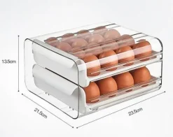 Space Savvy Küche & Esszimmer-Stapelbare Eieraufbewahrungsbox mit großem Fassungsvermögen – Organizer
