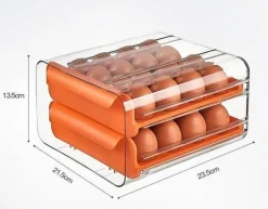 Space Savvy Küche & Esszimmer-Stapelbare Eieraufbewahrungsbox mit großem Fassungsvermögen – Organizer