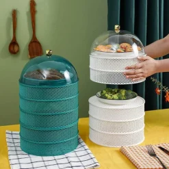 Space Savvy Küche & Esszimmer-Stapelbare mehrschichtige Lebensmittelabdeckung - Schutz für die Lebensmittelaufbewahrung