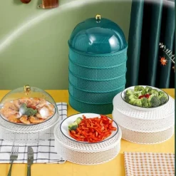 Space Savvy Küche & Esszimmer-Stapelbare mehrschichtige Lebensmittelabdeckung - Schutz für die Lebensmittelaufbewahrung