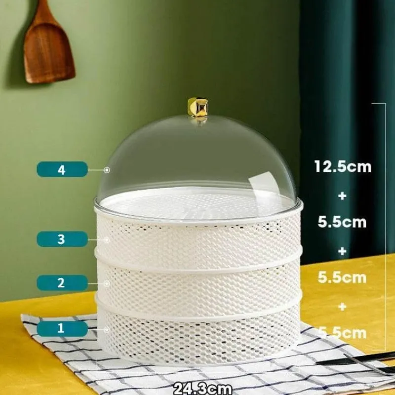 Space Savvy Küche & Esszimmer-Stapelbare mehrschichtige Lebensmittelabdeckung - Schutz für die Lebensmittelaufbewahrung