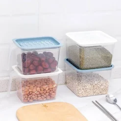 Space Savvy Küche & Esszimmer-Stapelbare transparente Kühlschrank-Aufbewahrungsbox – transparenter Lebensmittel-Organizer