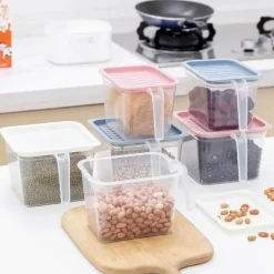 Space Savvy Küche & Esszimmer-Stapelbare transparente Kühlschrank-Aufbewahrungsbox – transparenter Lebensmittel-Organizer