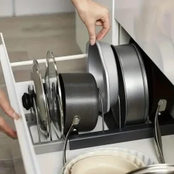 Space Savvy Küche & Esszimmer-Stapelbarer Kochgeschirr-Organizer – Aufbewahrungslösung für die Küche