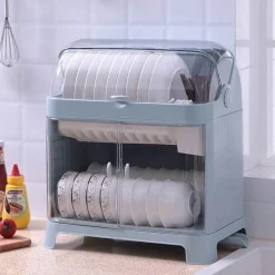 Space Savvy Küche & Esszimmer-Staubdichter Geschirrständer – Abtropfständer für die Küche