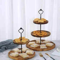 Tom Küche & Esszimmer-23-stöckiger Tortenständer aus Holz – Elegantes Dessert-Präsentationsregal