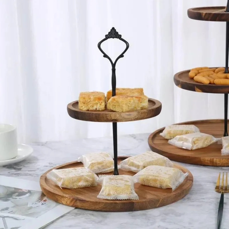 Tom Küche & Esszimmer-23-stöckiger Tortenständer aus Holz – Elegantes Dessert-Präsentationsregal