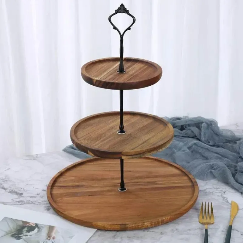 Tom Küche & Esszimmer-23-stöckiger Tortenständer aus Holz – Elegantes Dessert-Präsentationsregal