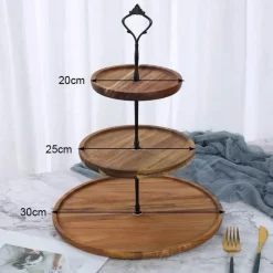 Tom Küche & Esszimmer-23-stöckiger Tortenständer aus Holz – Elegantes Dessert-Präsentationsregal