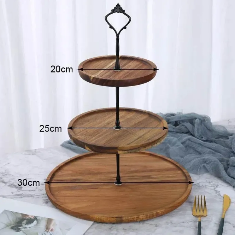 Tom Küche & Esszimmer-23-stöckiger Tortenständer aus Holz – Elegantes Dessert-Präsentationsregal