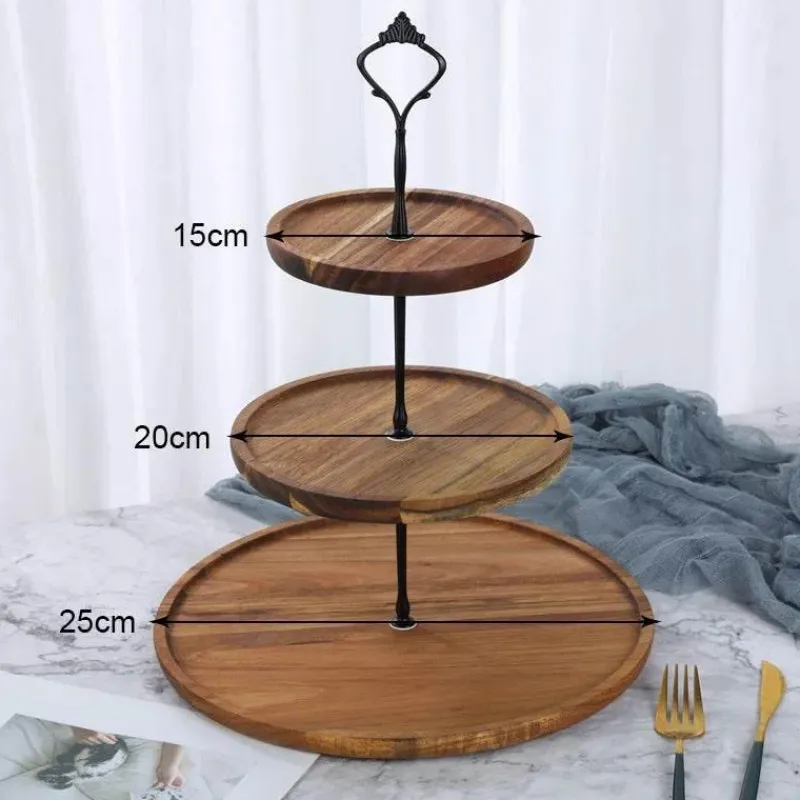 Tom Küche & Esszimmer-23-stöckiger Tortenständer aus Holz – Elegantes Dessert-Präsentationsregal