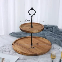 Tom Küche & Esszimmer-23-stöckiger Tortenständer aus Holz – Elegantes Dessert-Präsentationsregal