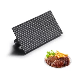 Tom Küche & Esszimmer-Steakpresse aus Gusseisen – rechteckige Fleischpresse mit Holzgriff