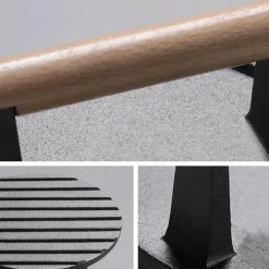 Tom Küche & Esszimmer-Steakpresse aus Gusseisen für perfektes Grillen – BBQ-Tool mit Holzgriff