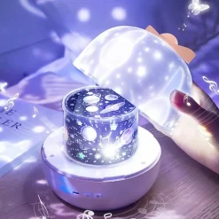 Bright Accents Beleuchtung-Sternenprojektorlampe – Rotierendes Nachtlicht für eine entspannende Atmosphäre