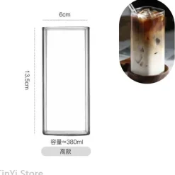 Plates u0026 More Küche & Esszimmer-Stilvoller Kaffeebecher aus Glas – Vielseitiges Trinkgefäß für Tee und Milch