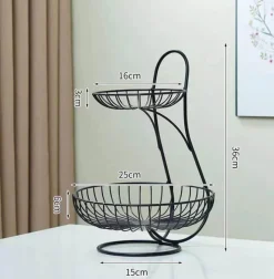 Timeless Touch Küche & Esszimmer-Stilvoller mehrschichtiger Obstkorb – elegante Aufbewahrungslösung